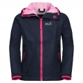 Jack Wolfskin Regenjacke Rainy (wind- und wasserdicht) blau/pink Kinder